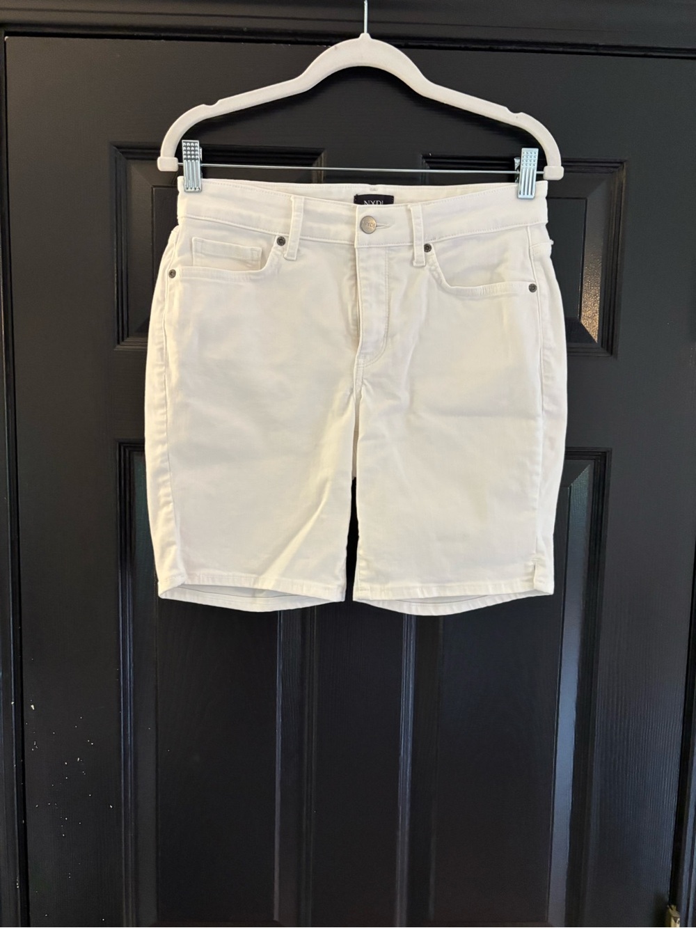 NYDJ -Ella - White Lift-Tuck Denim Shorts